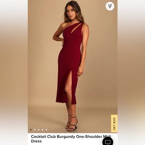 Lulus Burgundy Asymmetrical Midi Dress